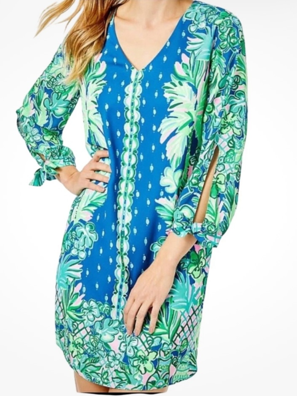 Lilly Pulitzer Pamela Dress Macaw Blue Coconut Row Size Medium